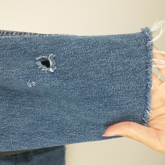 Y2K Vintage Abercrombie & Fitch Womens Cut Off Raw Waist Crop Button Fly Jeans 4 - Picture 13 of 13